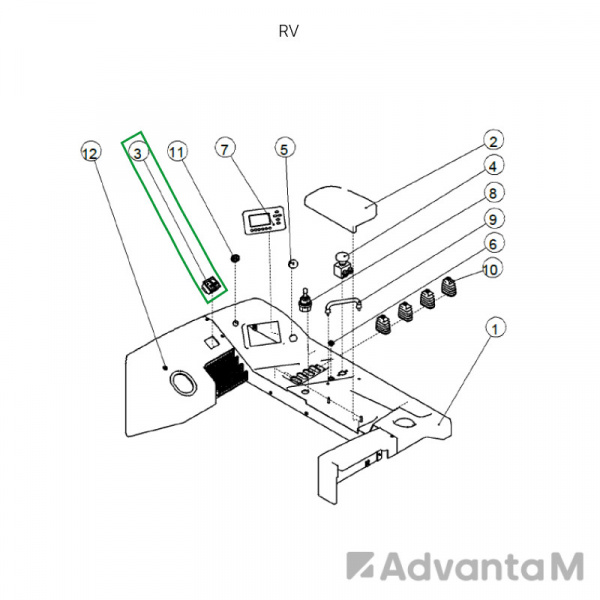 Переключатель стояночного тормоза для ричтрака RV (24V)