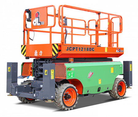 Внедорожный самоходный ножничный электрический подъемник 2WD и 2WS DINGLI JCPT1218DC