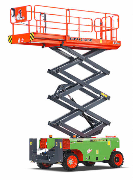 Внедорожный самоходный ножничный электрический подъемник 2WD и 2WS DINGLI JCPT1218DC