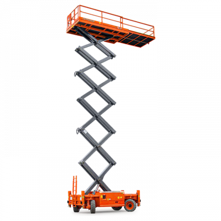 Внедорожный самоходный ножничный дизельный подъемник 4WD и 4WS DINGLI JCPT2825RT