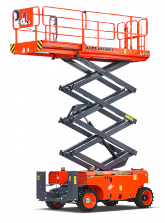 Внедорожный самоходный ножничный дизельный подъемник 4WD и 2WS DINGLI JCPT1418RT