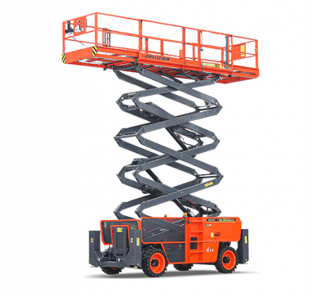 Внедорожный самоходный ножничный дизельный подъемник 4WD и 2WS DINGLI JCPT1523RTB