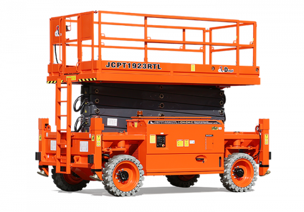 Внедорожный самоходный ножничный дизельный подъемник 4WD и 4WS DINGLI JCPT1923RTB