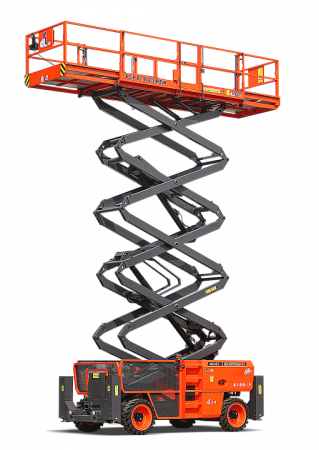 Внедорожный самоходный ножничный дизельный подъемник 4WD и 2WS DINGLI JCPT1823RTB