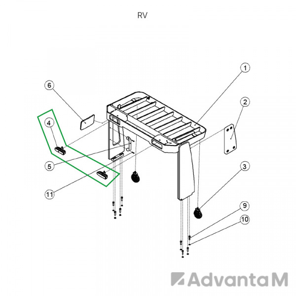Фара головного света встроенная для ричтрака RV (24V)